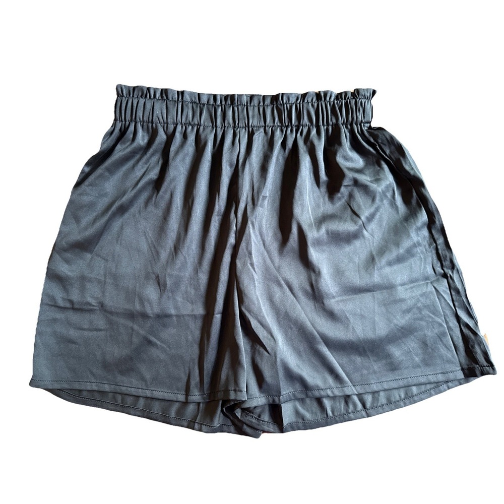Intimate Shorts Small Black Satin Silky Polyester Pajama Stretch